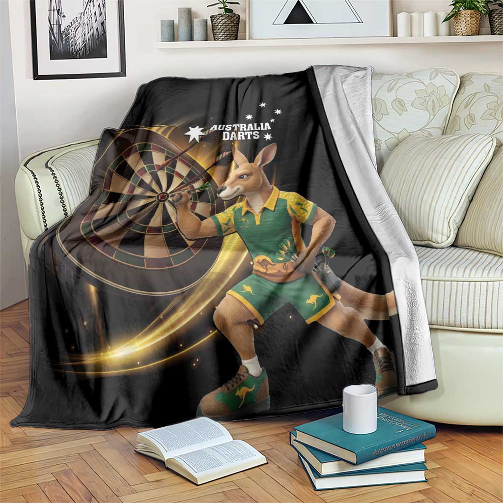 Australia Kangaroo Mascot Darts Blanket Black Edition