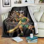 Australia Kangaroo Mascot Darts Blanket Black Edition