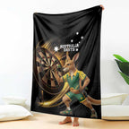 Australia Kangaroo Mascot Darts Blanket Black Edition