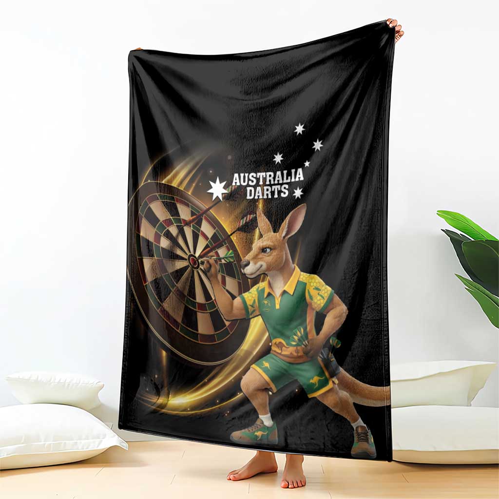Australia Kangaroo Mascot Darts Blanket Black Edition