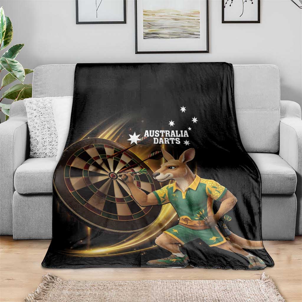 Australia Kangaroo Mascot Darts Blanket Black Edition