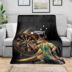 Australia Kangaroo Mascot Darts Blanket Black Edition