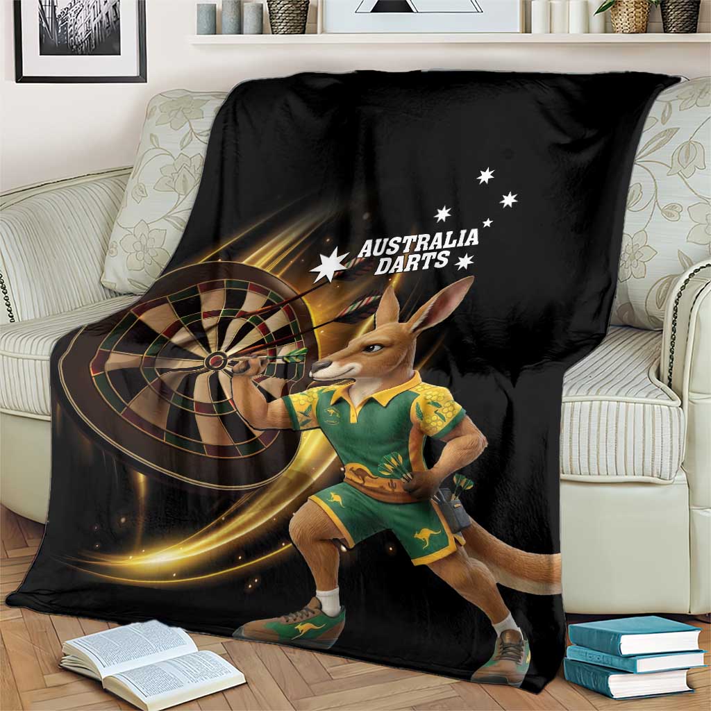 Australia Kangaroo Mascot Darts Blanket Black Edition