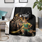 Australia Kangaroo Mascot Darts Blanket Black Edition