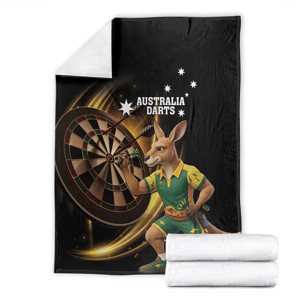Australia Kangaroo Mascot Darts Blanket Black Edition