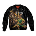 Australia Kangaroo Mascot Darts Bomber Jacket Black Edition