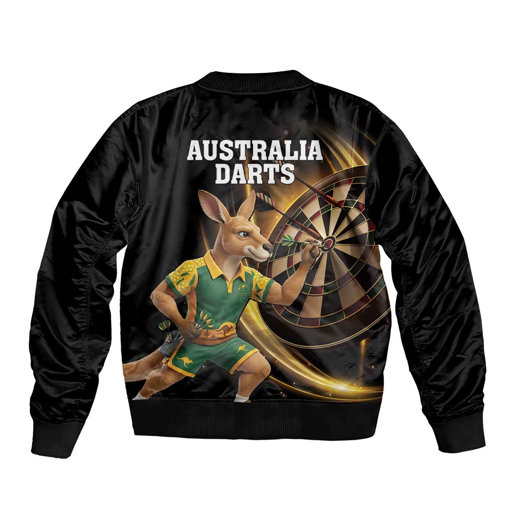 Australia Kangaroo Mascot Darts Bomber Jacket Black Edition