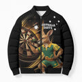 Australia Kangaroo Mascot Darts Bomber Puffer Jacket Black Edition