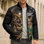 Australia Kangaroo Mascot Darts Bomber Puffer Jacket Black Edition