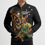 Australia Kangaroo Mascot Darts Bomber Puffer Jacket Black Edition