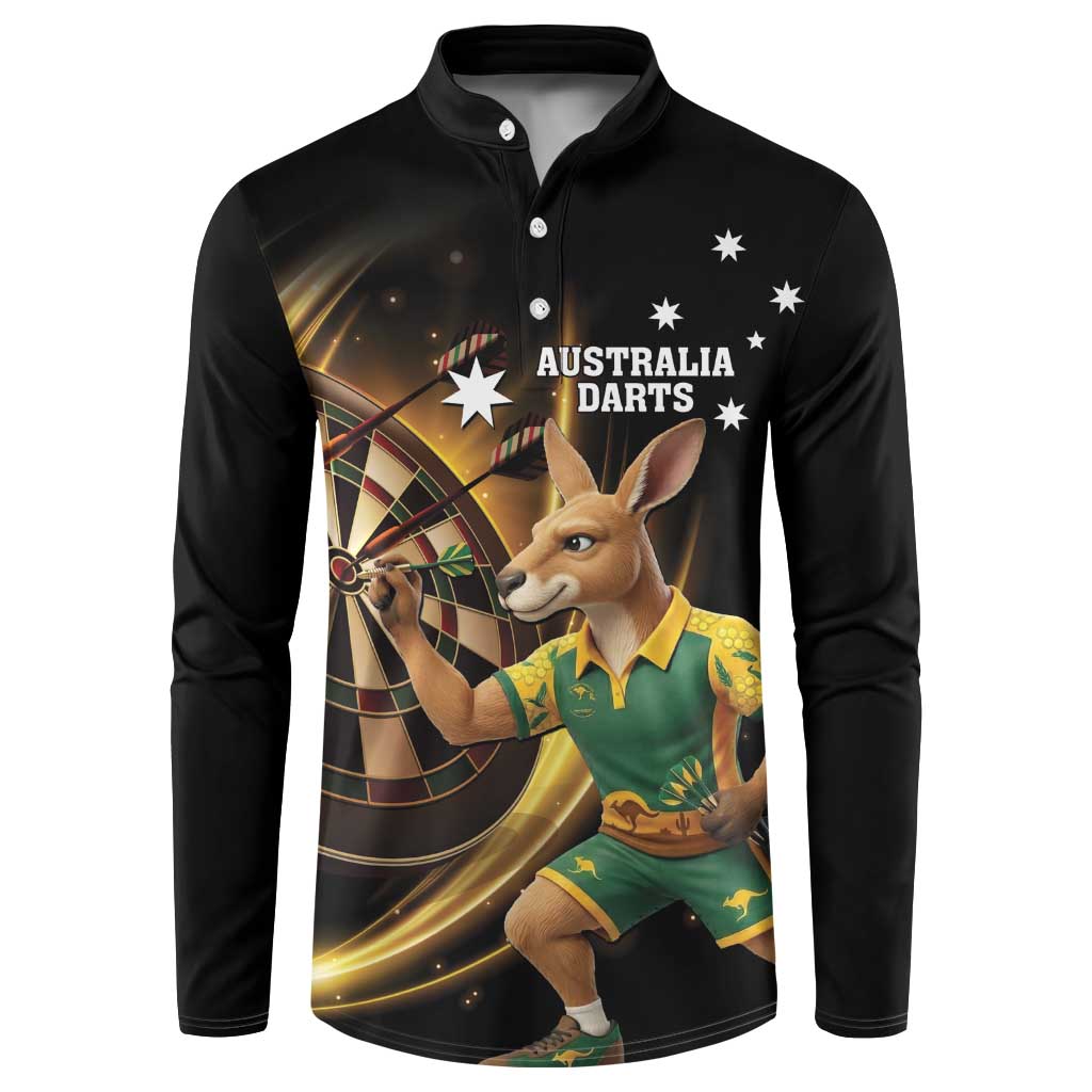 Australia Kangaroo Mascot Darts Button Sweatshirt Black Edition