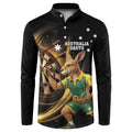 Australia Kangaroo Mascot Darts Button Sweatshirt Black Edition