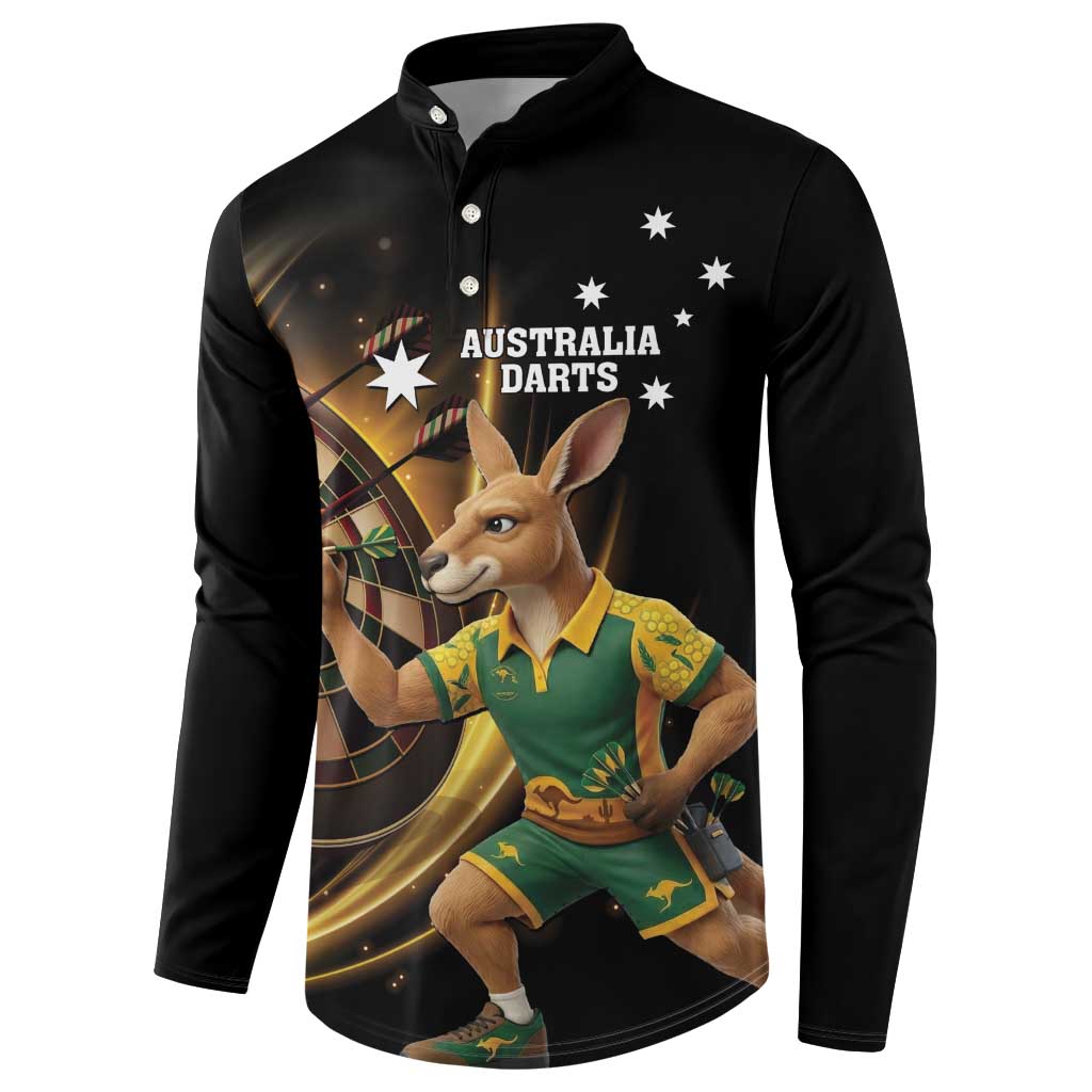 Australia Kangaroo Mascot Darts Button Sweatshirt Black Edition