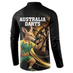 Australia Kangaroo Mascot Darts Button Sweatshirt Black Edition