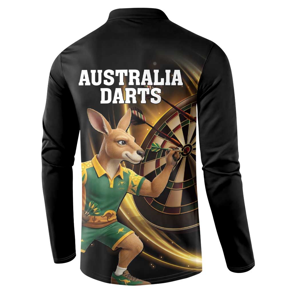 Australia Kangaroo Mascot Darts Button Sweatshirt Black Edition
