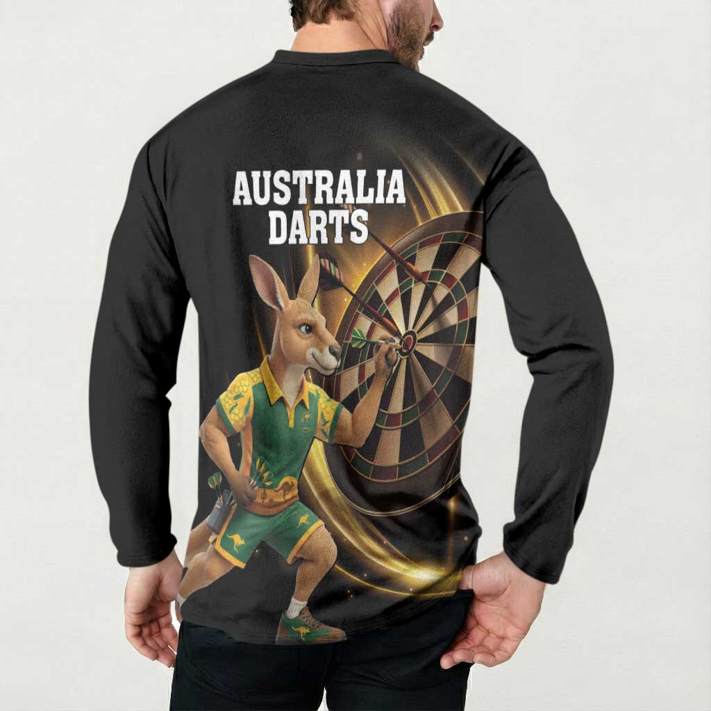 Australia Kangaroo Mascot Darts Button Sweatshirt Black Edition