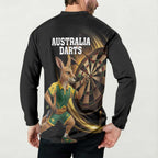 Australia Kangaroo Mascot Darts Button Sweatshirt Black Edition