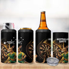 Australia Kangaroo Mascot Darts 4 in 1 Can Cooler Tumbler Black Edition