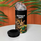 Australia Kangaroo Mascot Darts 4 in 1 Can Cooler Tumbler Black Edition