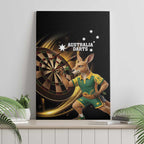 Australia Kangaroo Mascot Darts Canvas Wall Art Black Edition