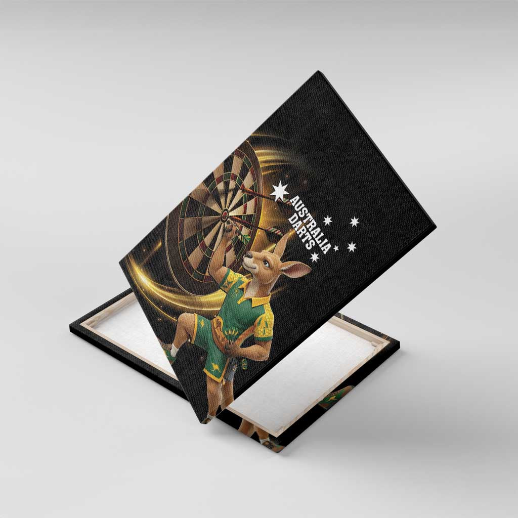 Australia Kangaroo Mascot Darts Canvas Wall Art Black Edition