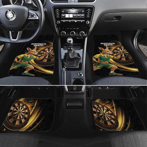 Australia Kangaroo Mascot Darts Car Mats Black Edition
