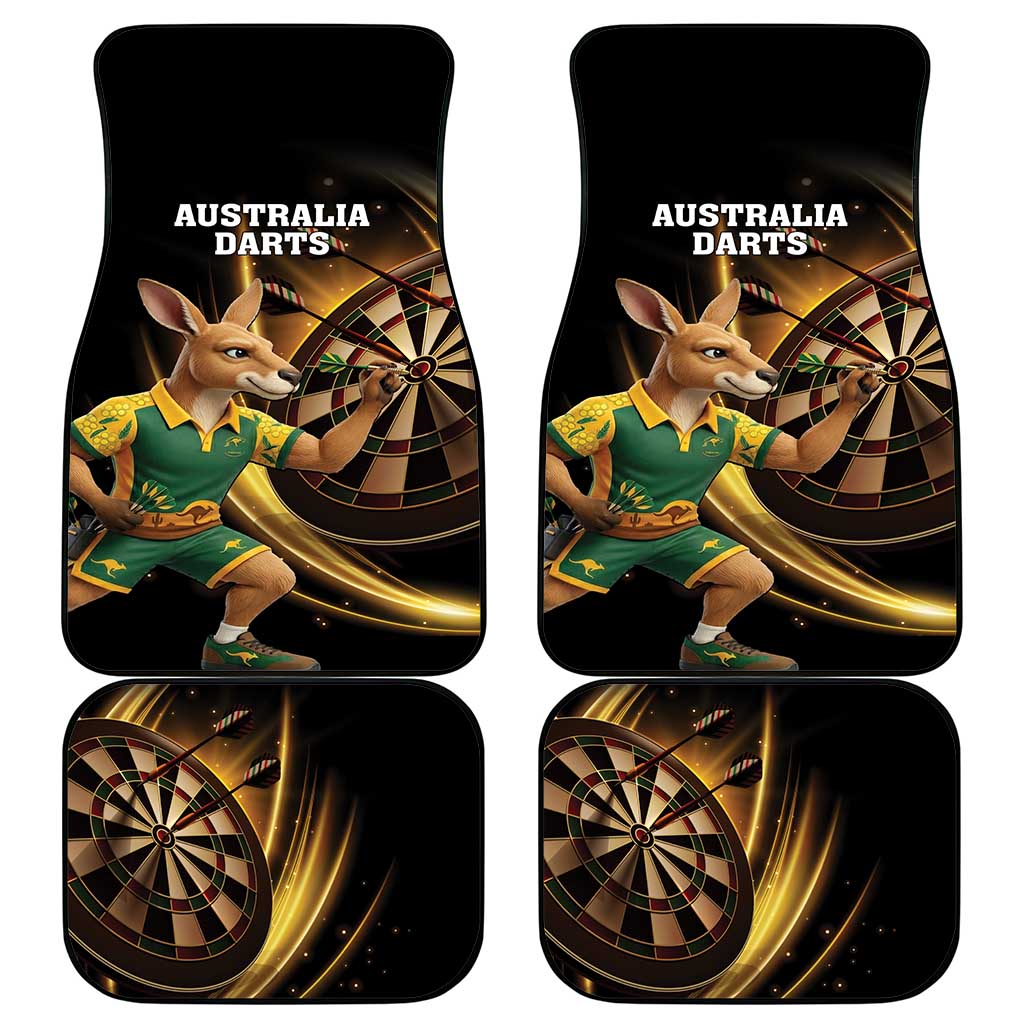 Australia Kangaroo Mascot Darts Car Mats Black Edition