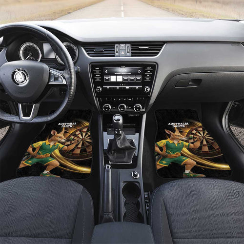 Australia Kangaroo Mascot Darts Car Mats Black Edition