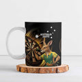 Australia Kangaroo Mascot Darts Ceramic Mug Black Edition