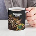 Australia Kangaroo Mascot Darts Ceramic Mug Black Edition