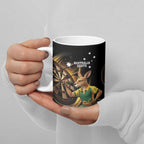 Australia Kangaroo Mascot Darts Ceramic Mug Black Edition