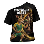 Australia Kangaroo Mascot Darts Cross Shoulder Shirt Black Edition