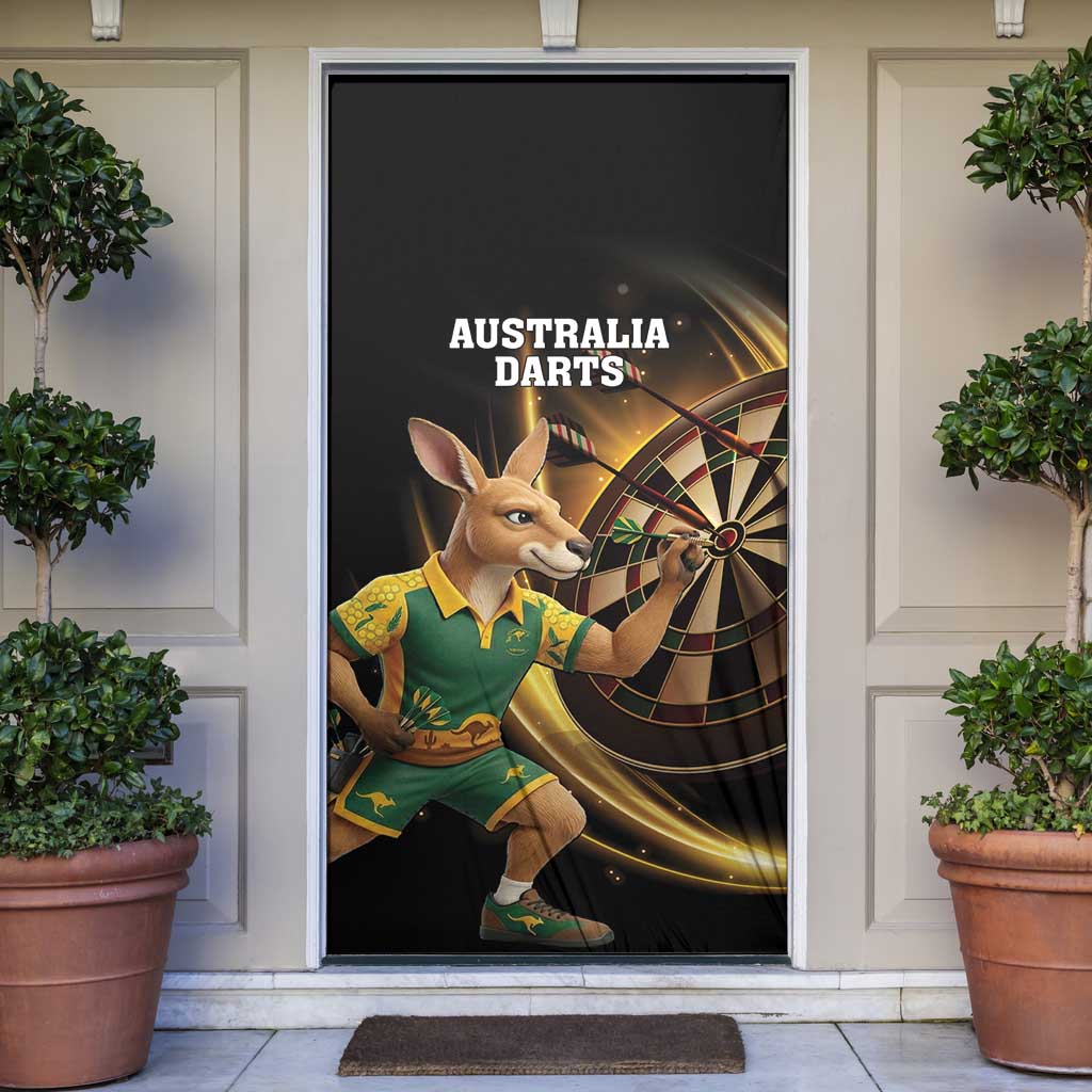 Australia Kangaroo Mascot Darts Door Cover Black Edition