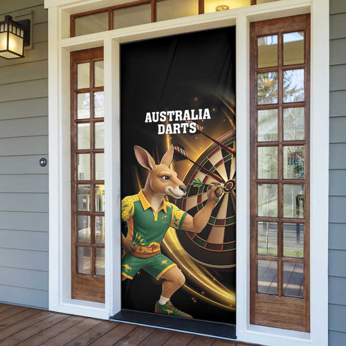 Australia Kangaroo Mascot Darts Door Cover Black Edition
