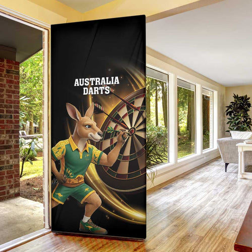 Australia Kangaroo Mascot Darts Door Cover Black Edition