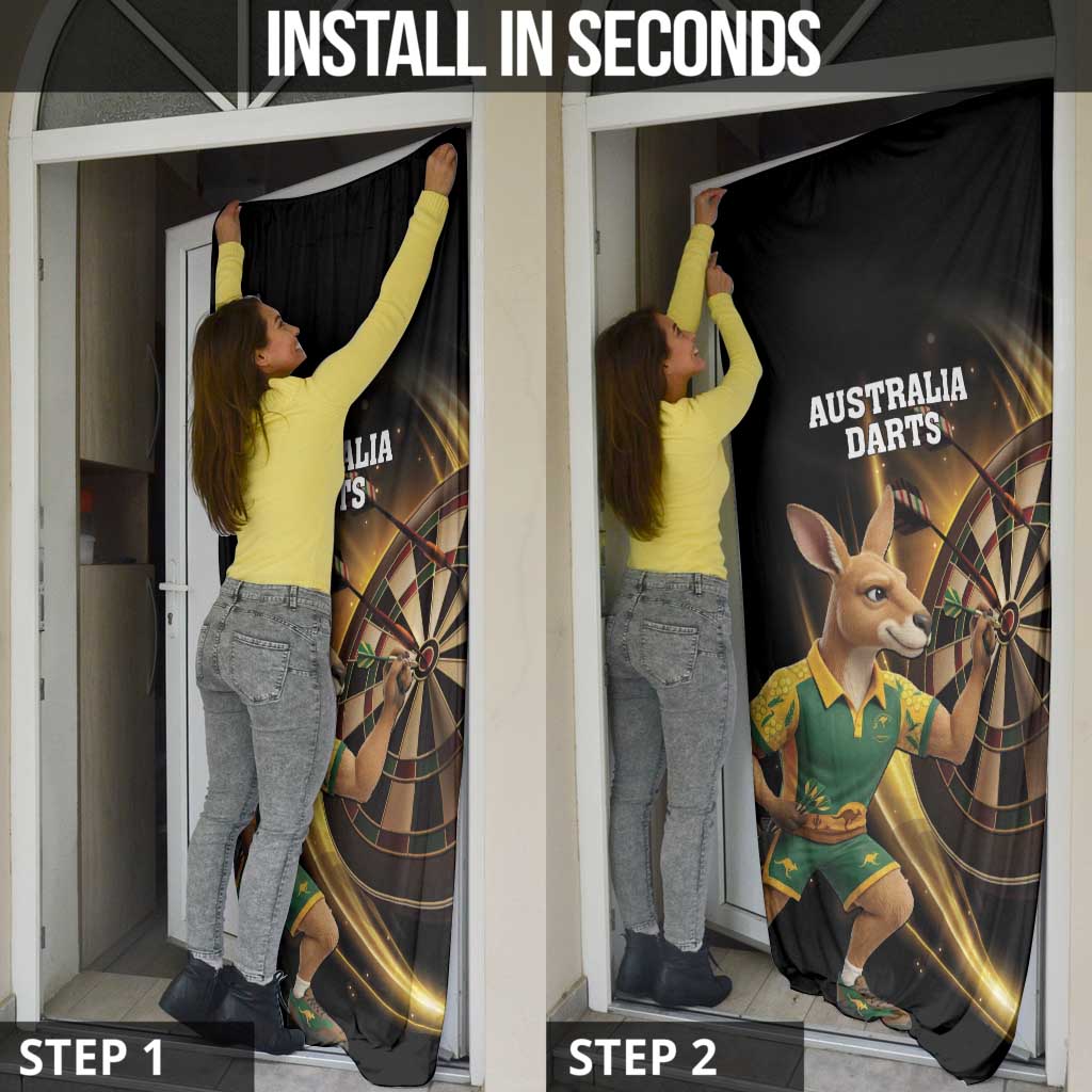 Australia Kangaroo Mascot Darts Door Cover Black Edition
