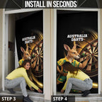 Australia Kangaroo Mascot Darts Door Cover Black Edition
