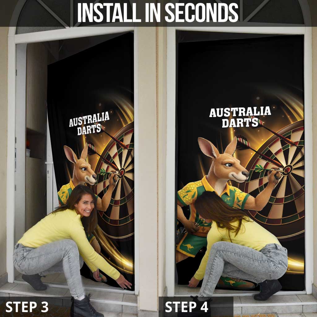Australia Kangaroo Mascot Darts Door Cover Black Edition