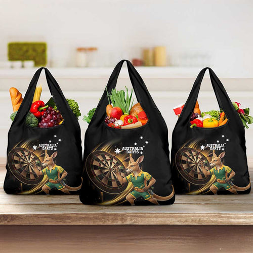 Australia Kangaroo Mascot Darts Grocery Bag Black Edition