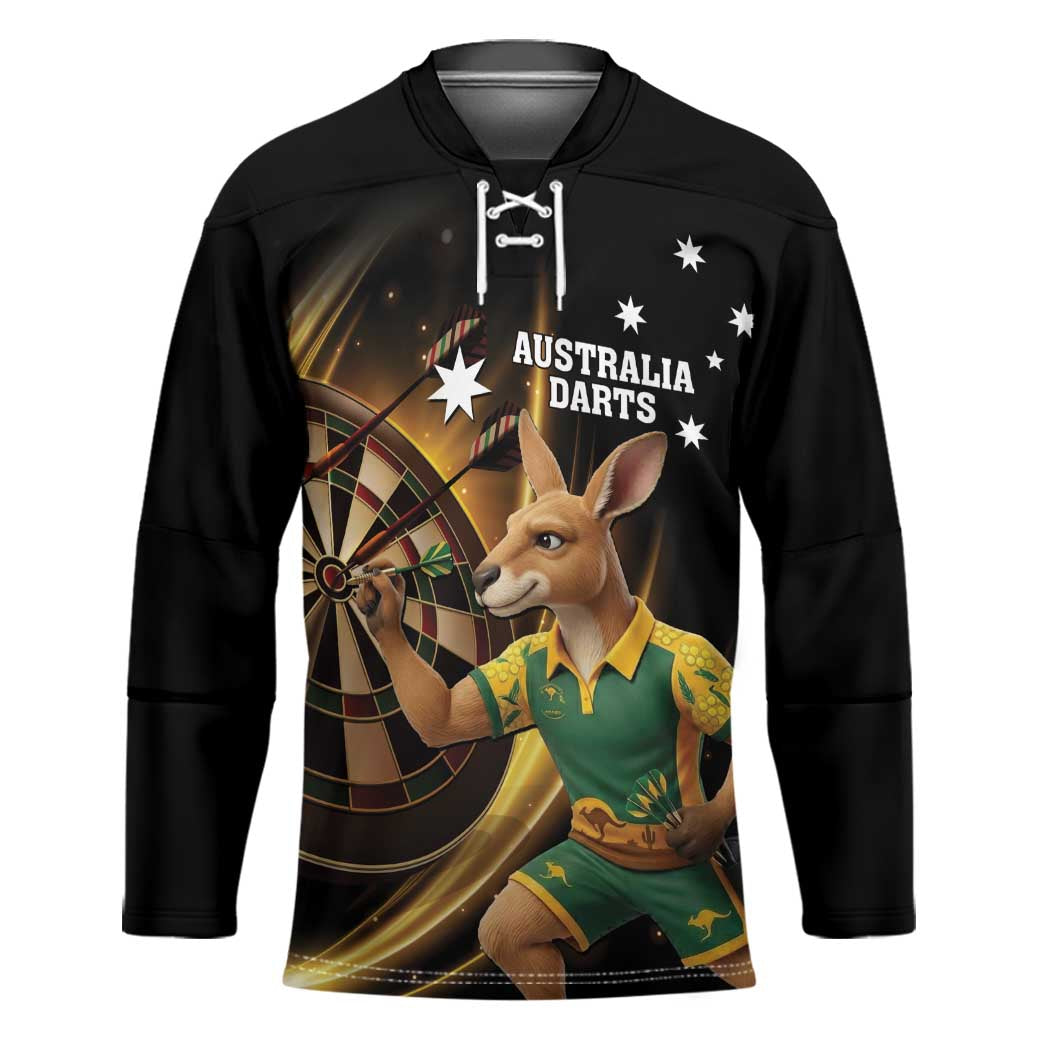 Australia Kangaroo Mascot Darts Hockey Jersey Black Edition