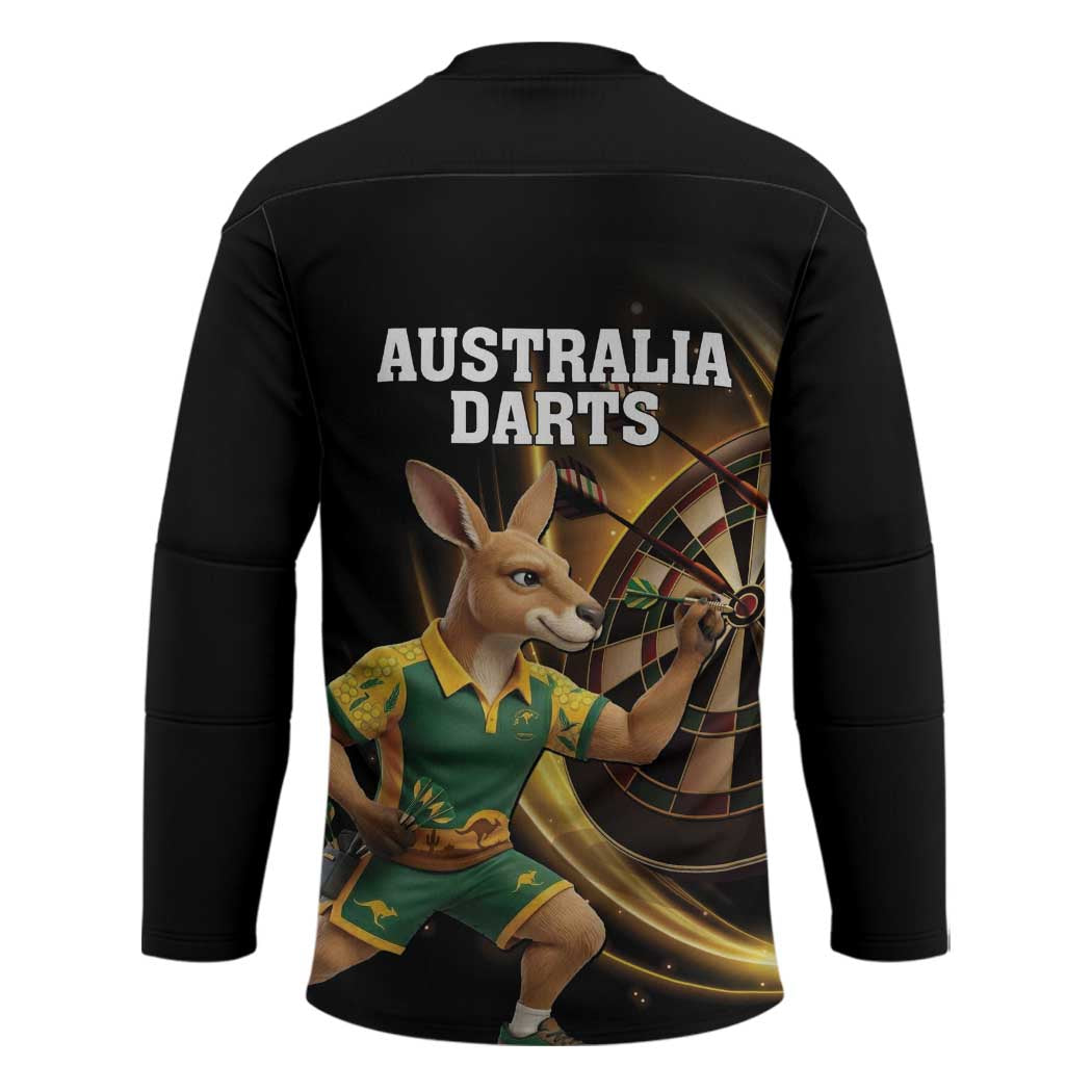 Australia Kangaroo Mascot Darts Hockey Jersey Black Edition