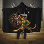 Australia Kangaroo Mascot Darts Hooded Blanket Black Edition