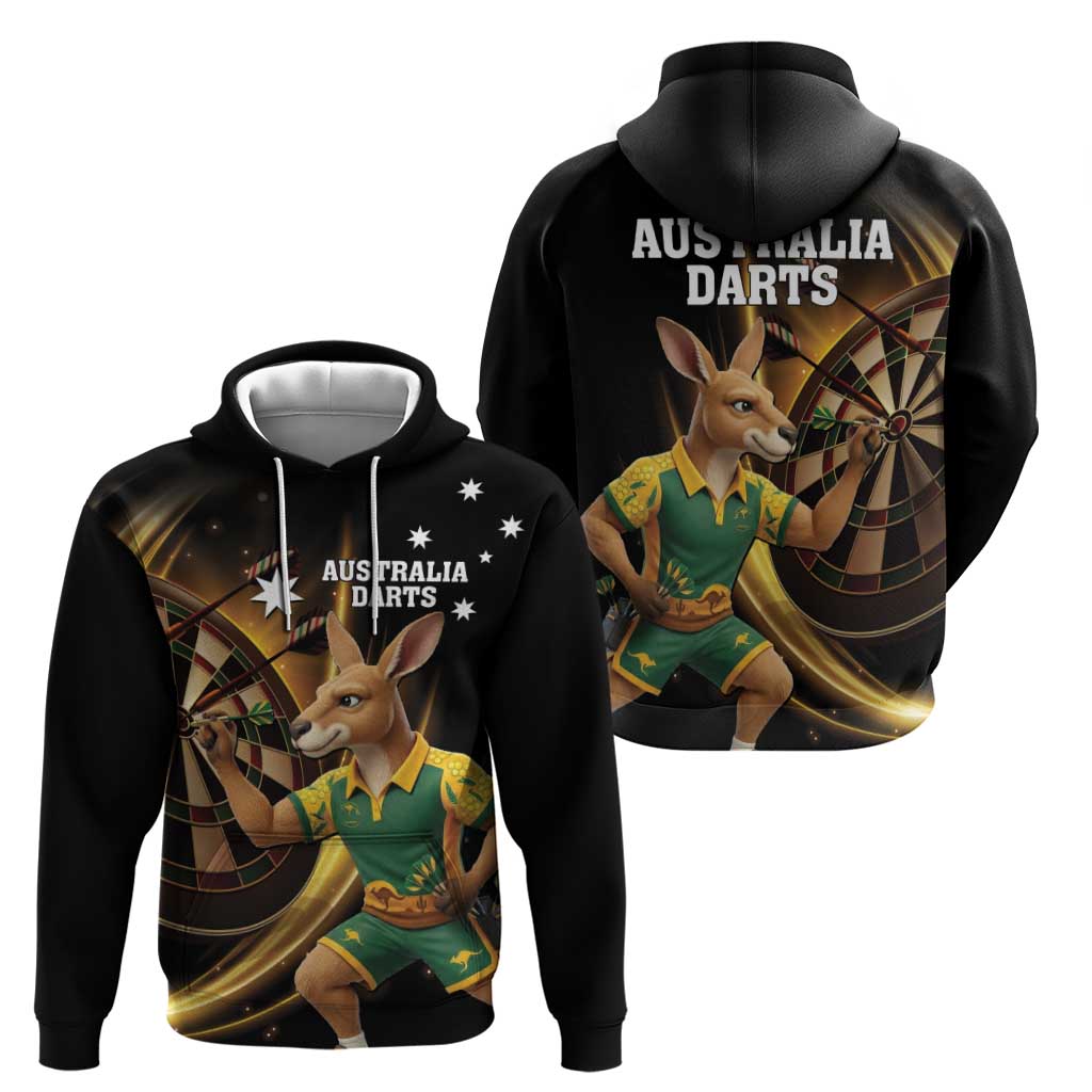 Australia Kangaroo Mascot Darts Hoodie Black Edition
