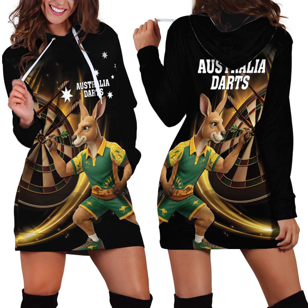 Australia Kangaroo Mascot Darts Hoodie Dress Black Edition