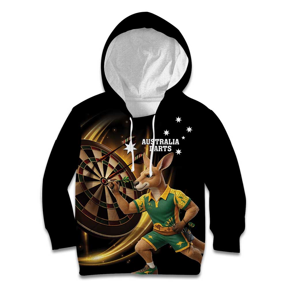 Australia Kangaroo Mascot Darts Kid Hoodie Black Edition