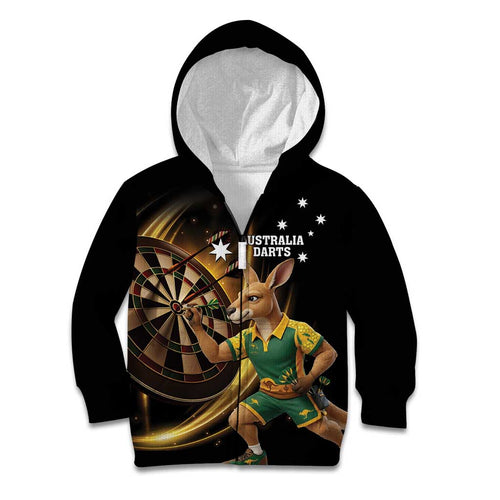 Australia Kangaroo Mascot Darts Kid Hoodie Black Edition