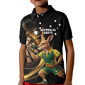 Australia Kangaroo Mascot Darts Kid Polo Shirt Black Edition