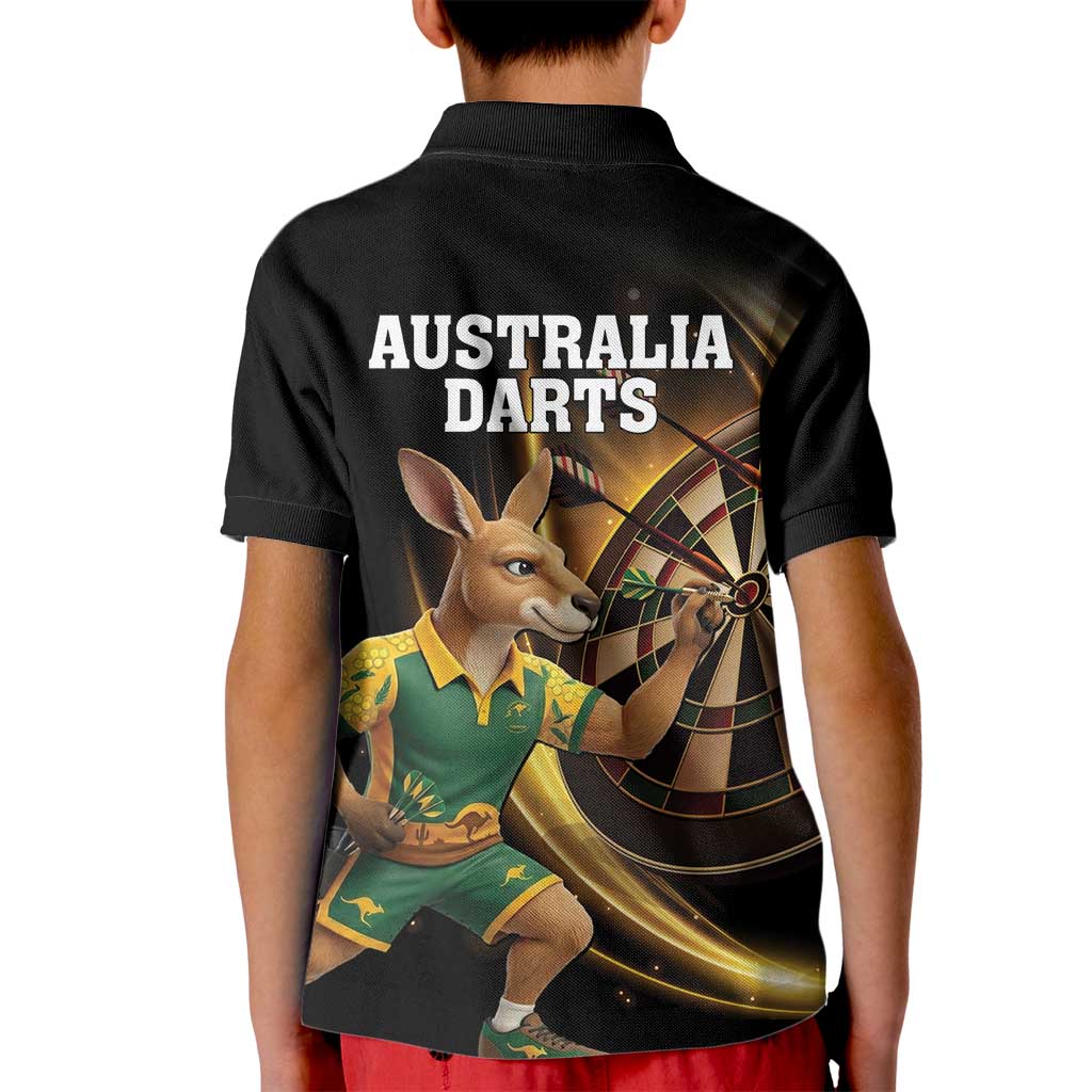 Australia Kangaroo Mascot Darts Kid Polo Shirt Black Edition