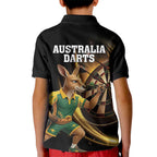 Australia Kangaroo Mascot Darts Kid Polo Shirt Black Edition
