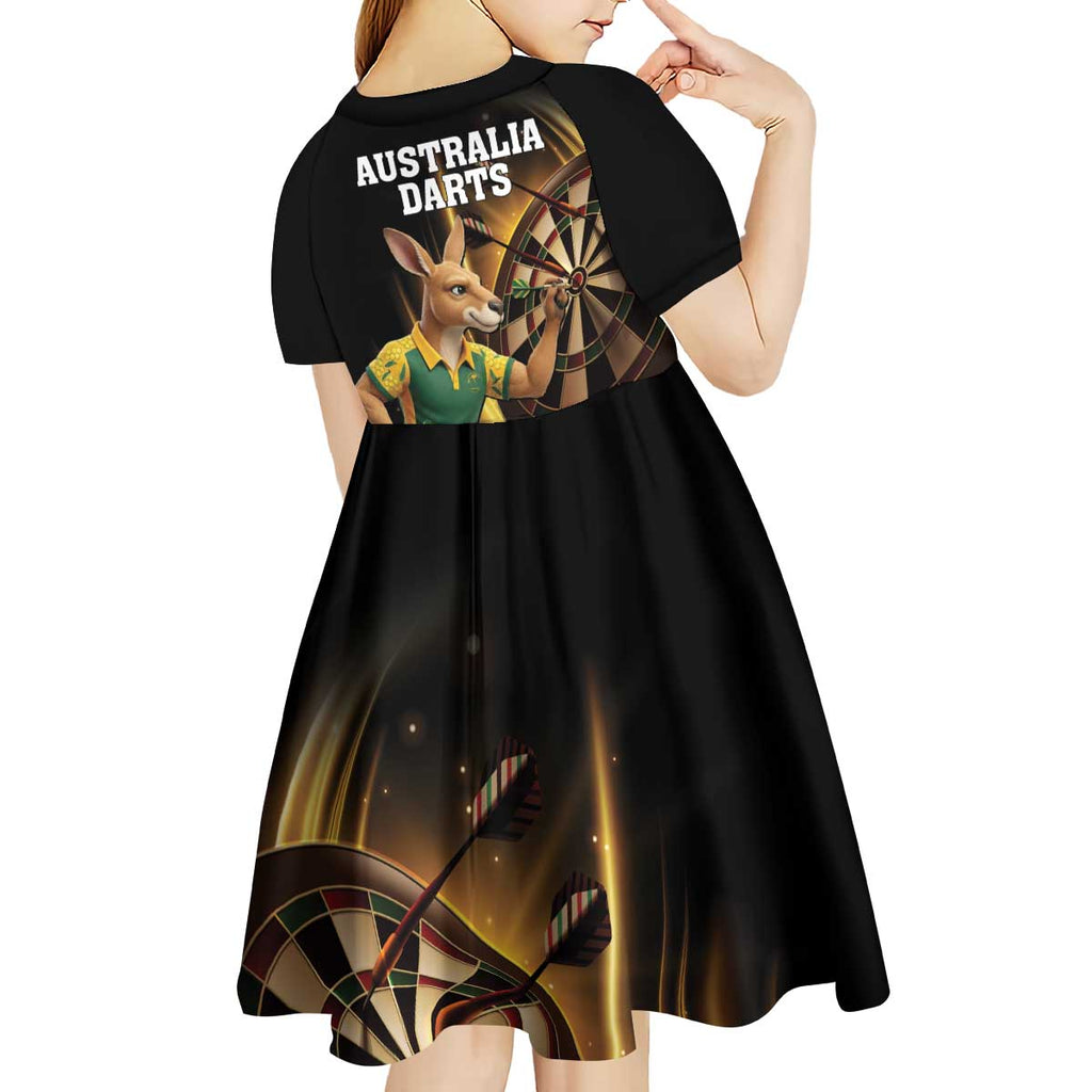 Australia Kangaroo Mascot Darts Kid Short Sleeve Dress Black Edition